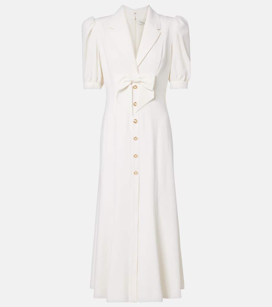 Wool-blend crêpe midi dress