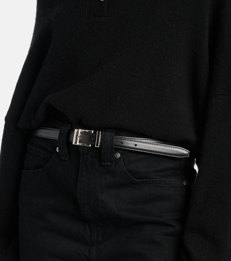 Khaite Manhattan Leather Belt In Black