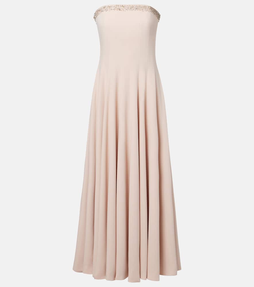 Costarellos Aldina Crystal-embellished Crêpe Midi Dress In Pink