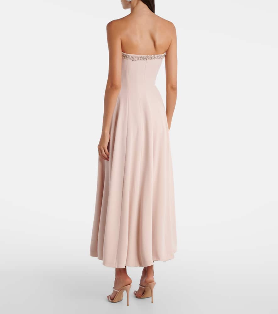 Costarellos Aldina Crystal-embellished Crêpe Midi Dress In Pink