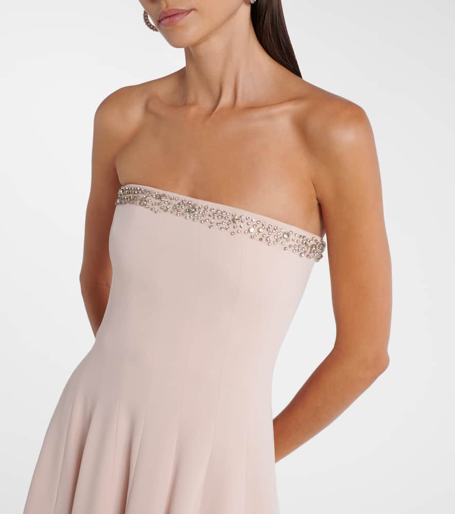 Costarellos Aldina Crystal-embellished Crêpe Midi Dress In Pink