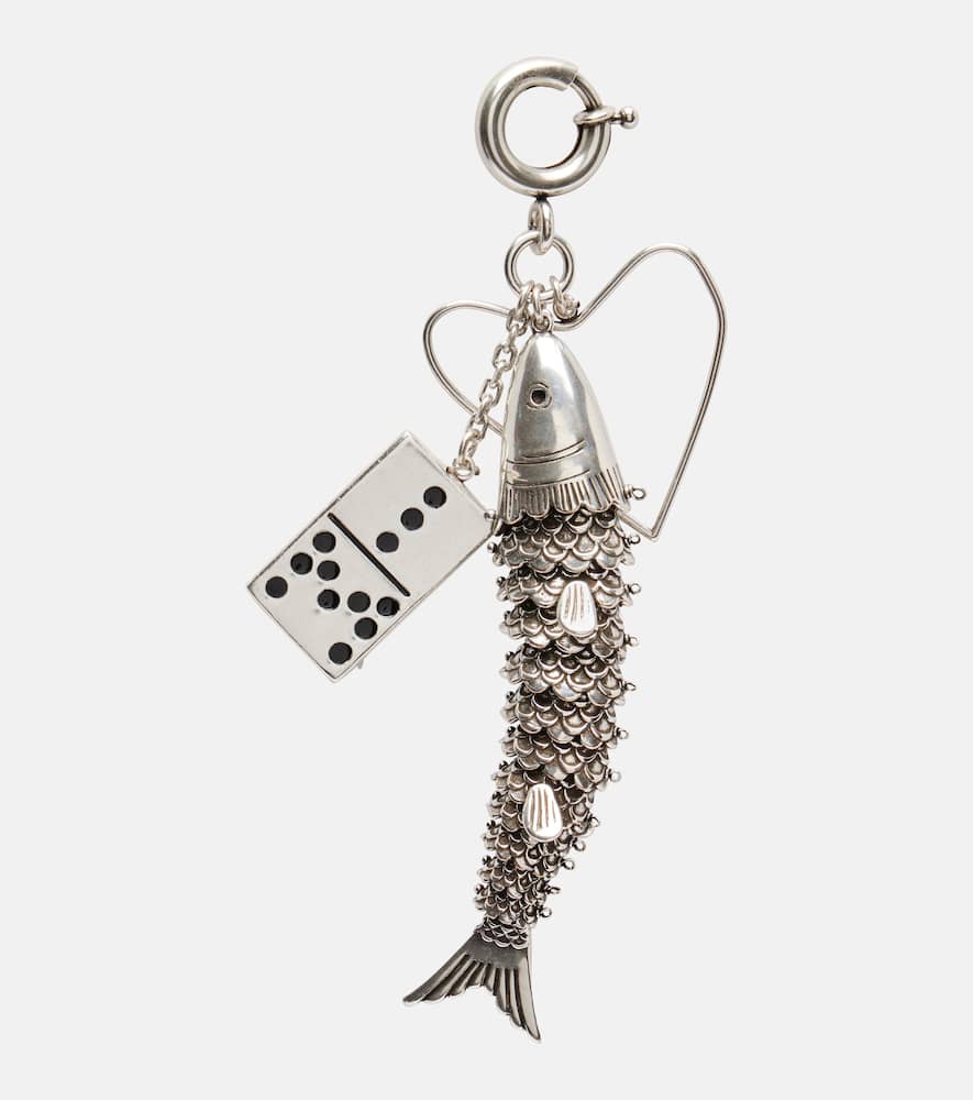 Isabel Marant Fish Domino Keyring In Metallic