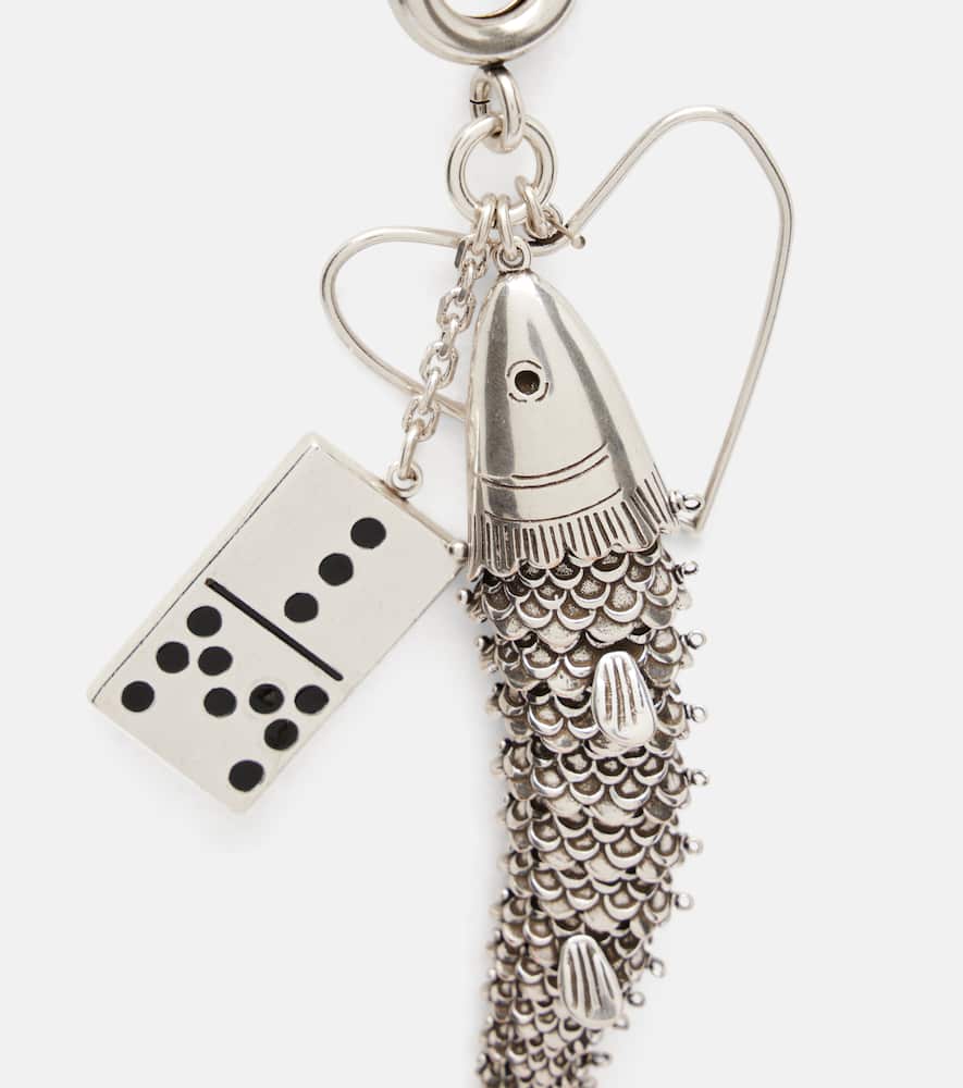 Isabel Marant Fish Domino Keyring In Metallic