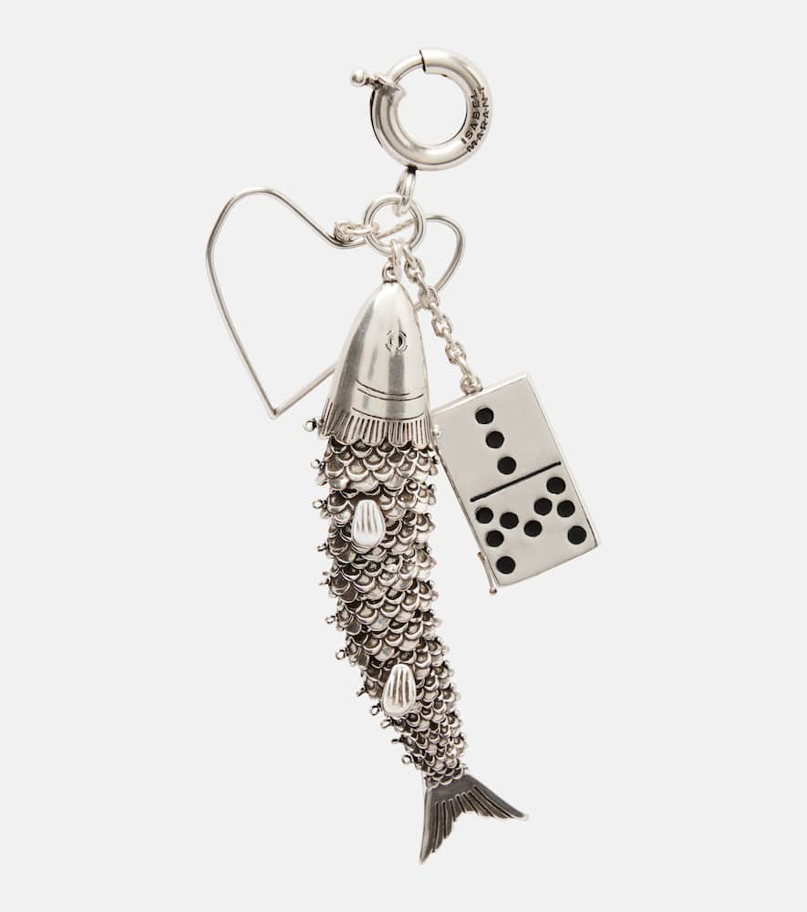 Isabel Marant Fish Domino Keyring In Metallic