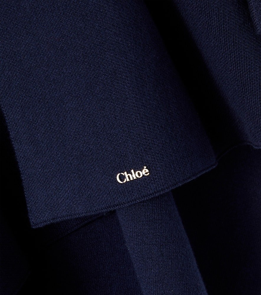 Chloé Kids Cotton And Wool Cape In Blue