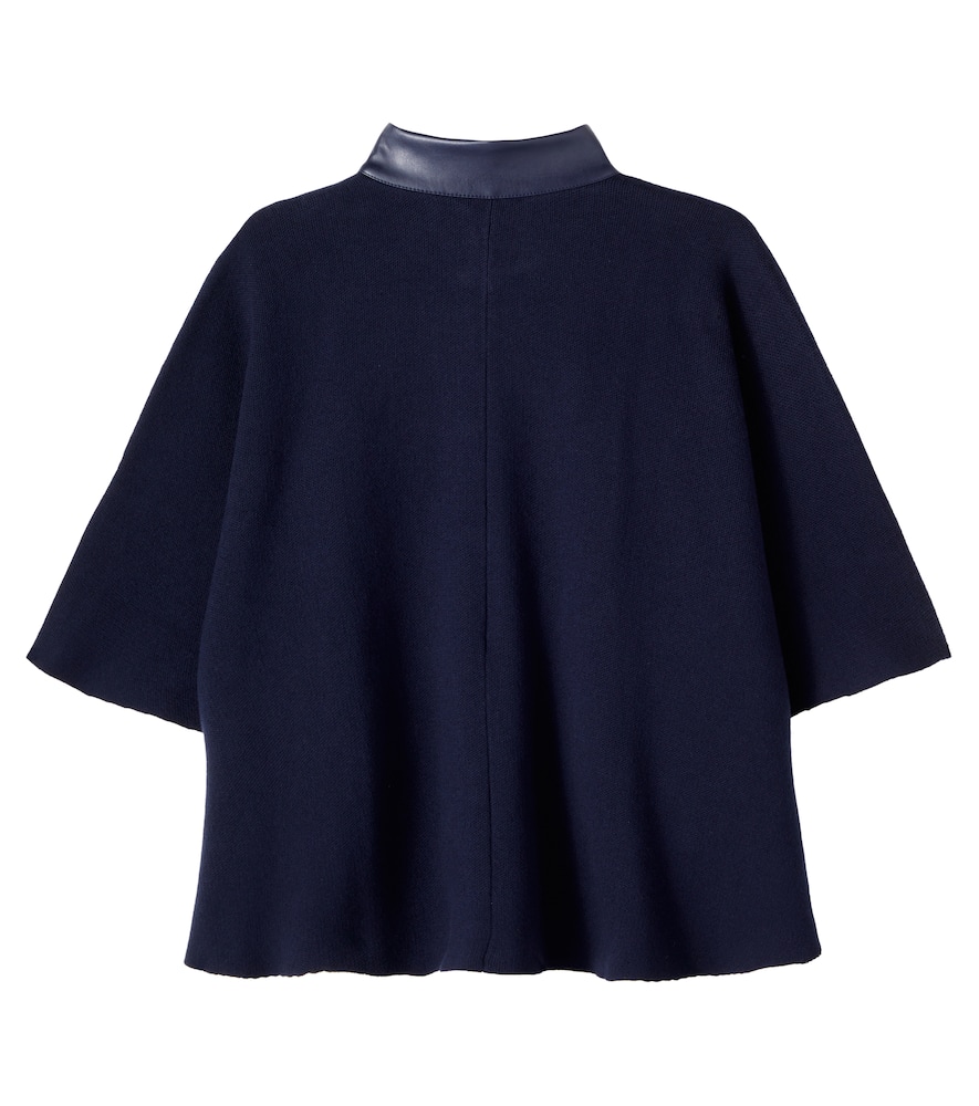 Chloé Kids Cotton And Wool Cape In Blue