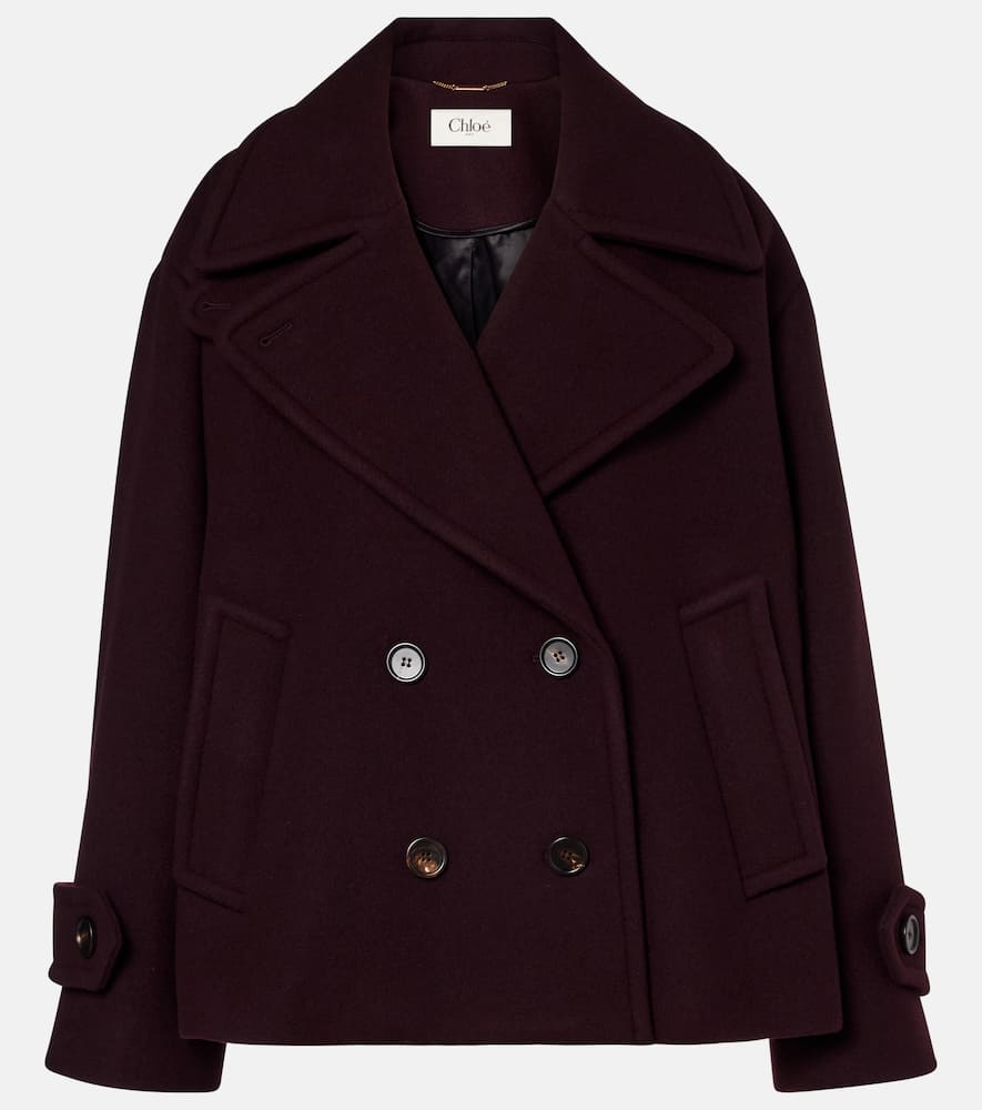 Chloé Double-breasted Short Coat Coats And Trench Coats Bordeaux In Purple