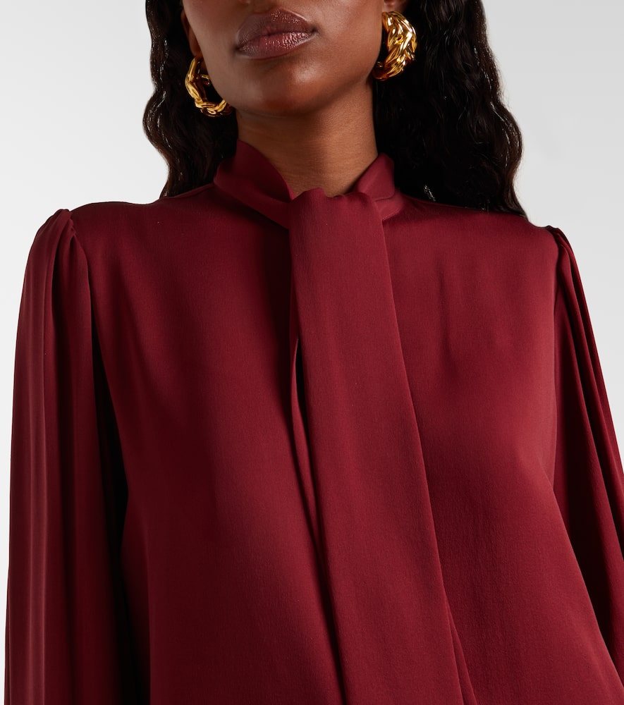 Max Mara Button-front Balloon-sleeve Blouse In Red