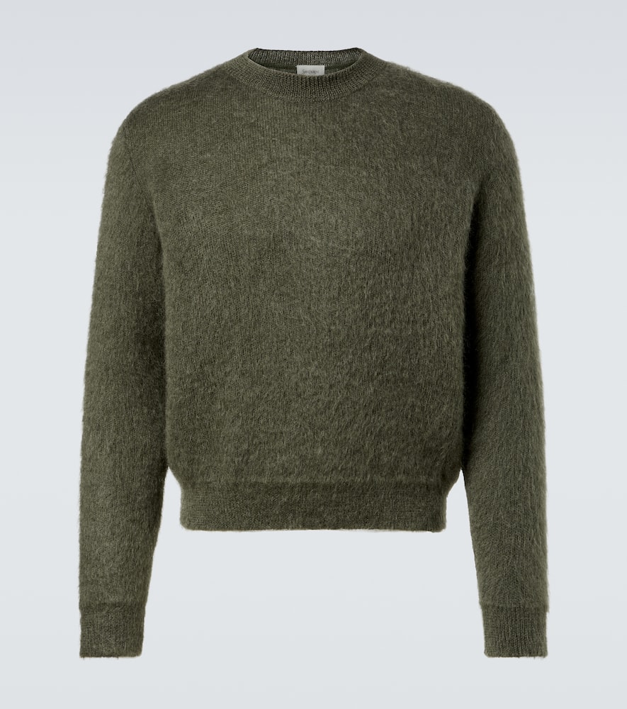 Saint Laurent Mohair And Wool-blend Sweater In Green