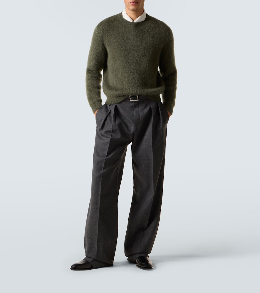 Saint Laurent Mohair And Wool-blend Sweater In Green