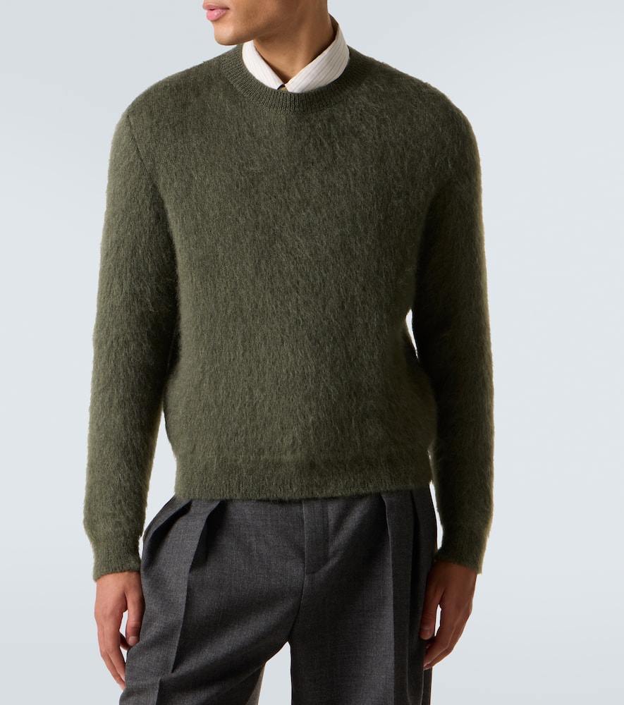 Saint Laurent Mohair And Wool-blend Sweater In Green