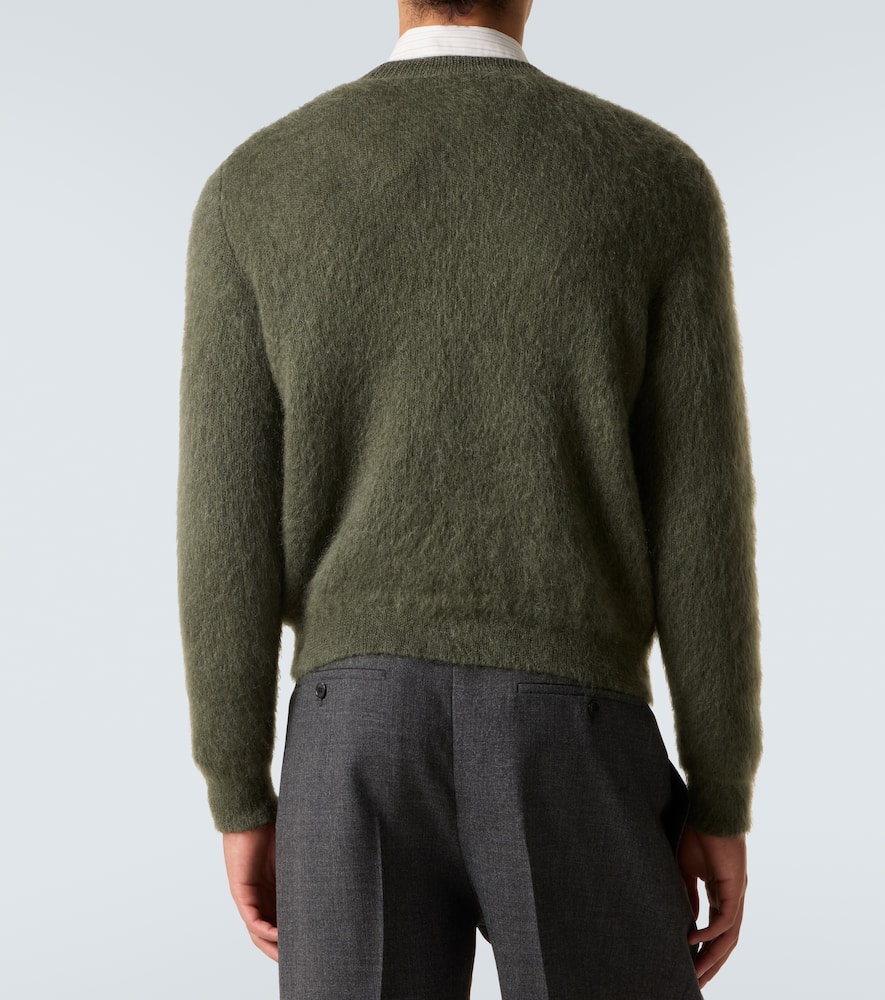 Saint Laurent Mohair And Wool-blend Sweater In Green