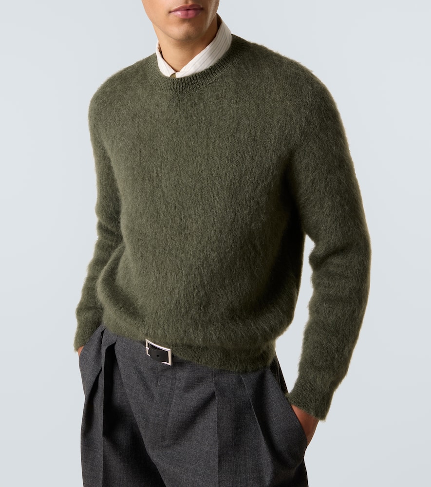 Saint Laurent Mohair And Wool-blend Sweater In Green