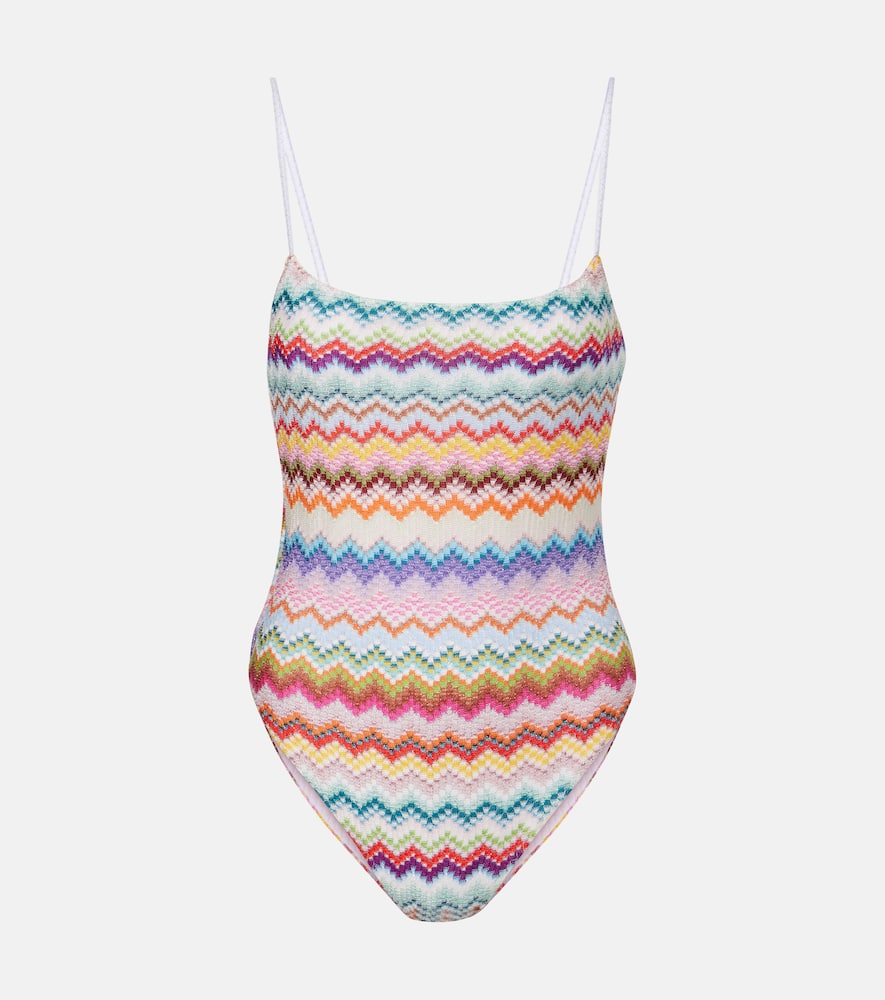 Missoni Zig Zag Lamé Swimwsuit In Multi
