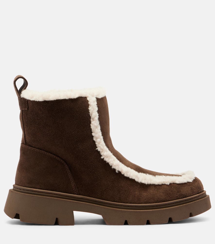 Inuikii Biker Suede Ankle Boots In Brown