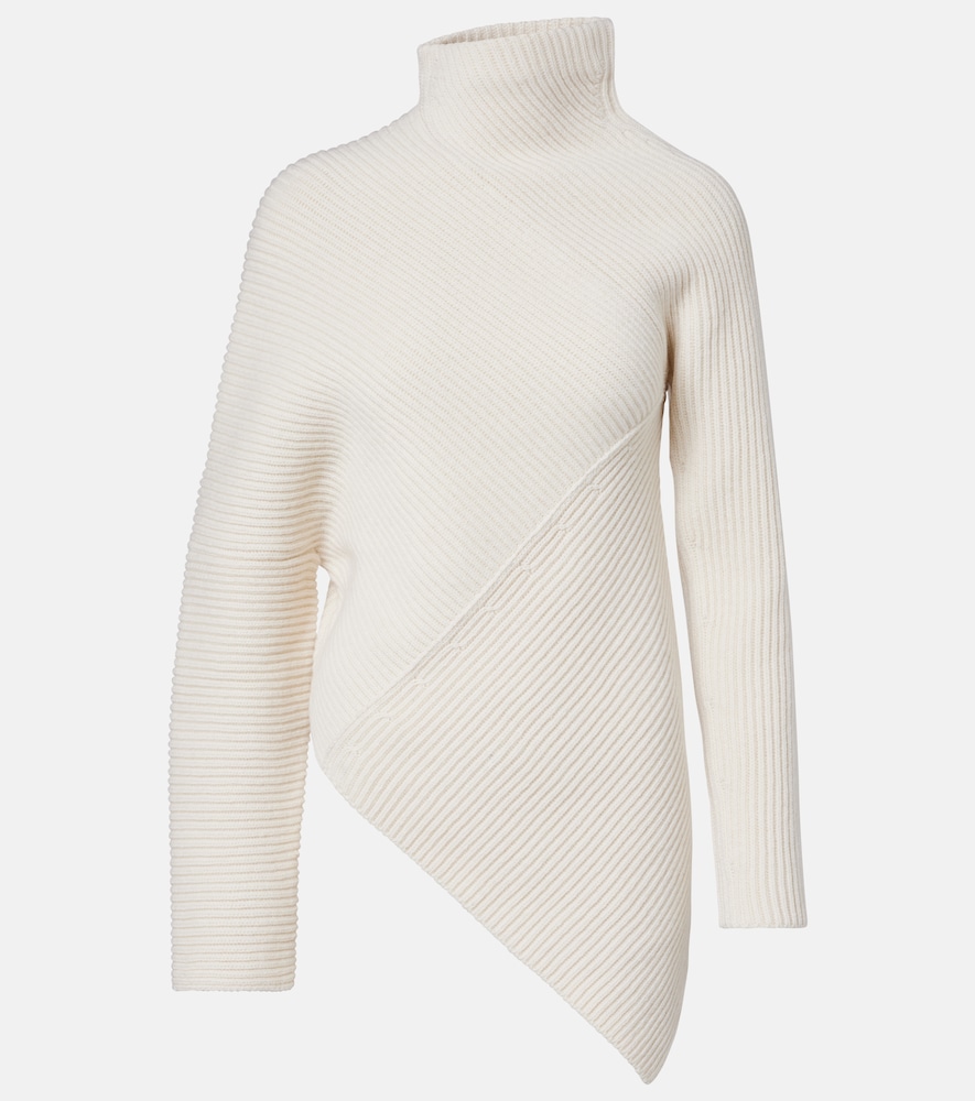 Alaia Alaïa Asymmetric wool and cashmere sweater