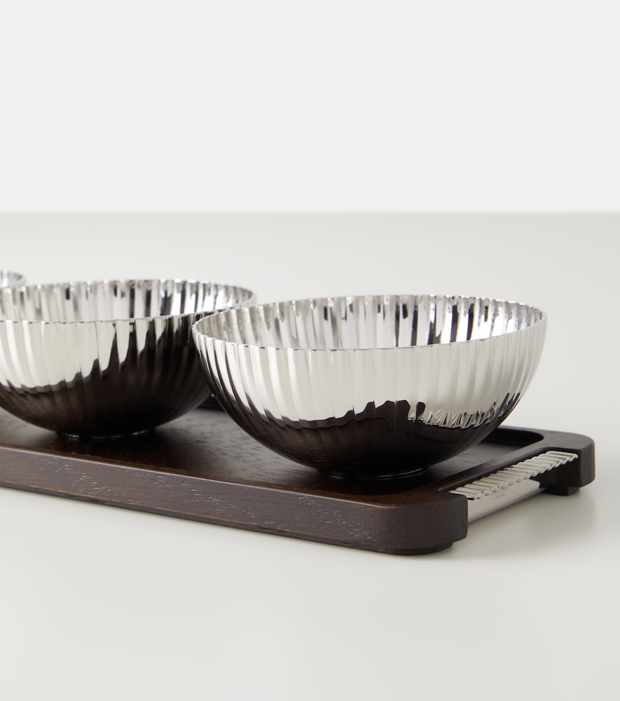  Georg Jensen Georg Jensen Set Bernadotte Aus Tablett Und Drei Snackschalen By Sigvard Bernadotte 