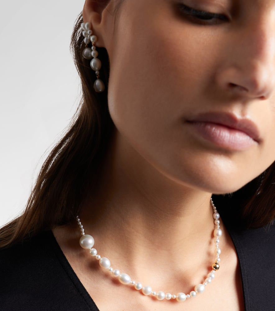 Sophie Bille Brahe Amis Peggy 14kt Gold Necklace With Freshwater Pearls In Neutral