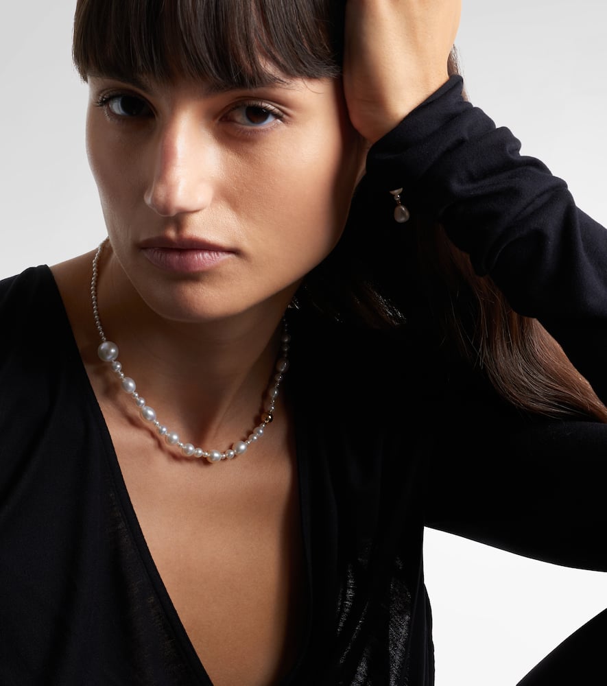 Sophie Bille Brahe Amis Peggy 14kt Gold Necklace With Freshwater Pearls In Neutral