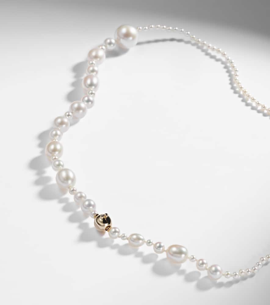 Sophie Bille Brahe Amis Peggy 14kt Gold Necklace With Freshwater Pearls In Neutral