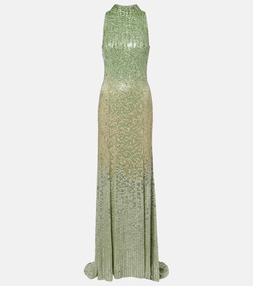 Jenny Packham Benue embellished halterneck gown