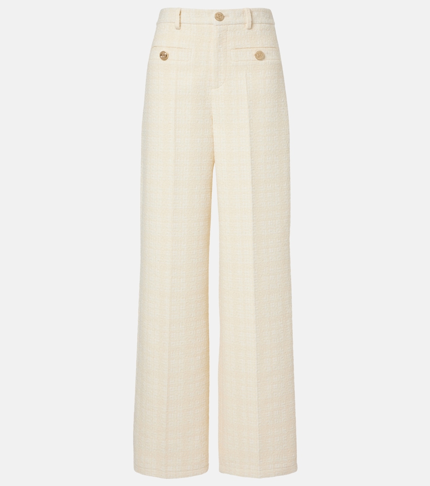 Gucci Checked cotton-blend tweed wide-leg pants