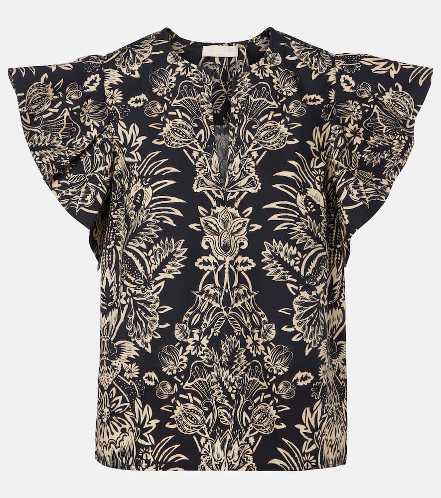 Ulla Johnson Severine Printed Cotton Poplin Top In Multi
