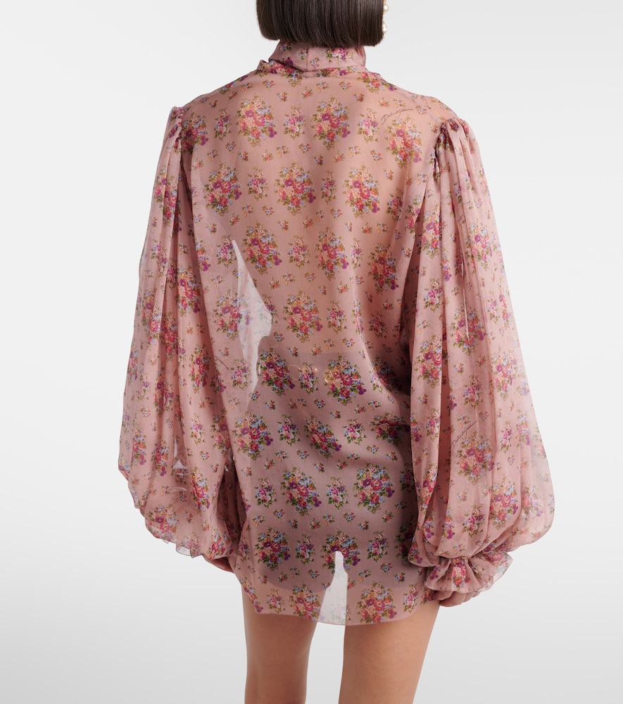 Dolce&Gabbana Floral Tie-Neck Blouse
