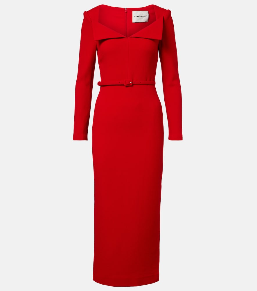 Roland Mouret Belted wool midi dress