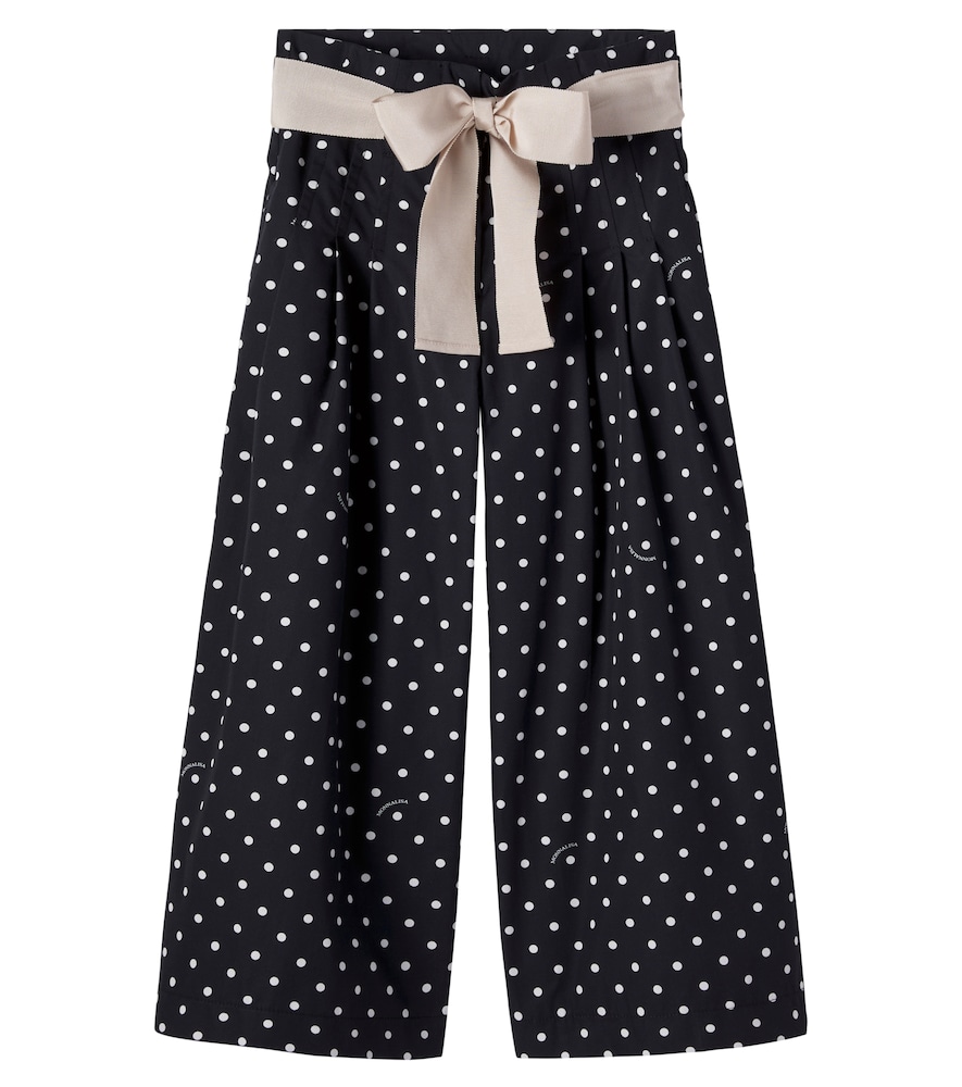 Monnalisa Black Polka-Dot Cotton Poplin Pants Y Size 6 - Mytheresa - Image 1