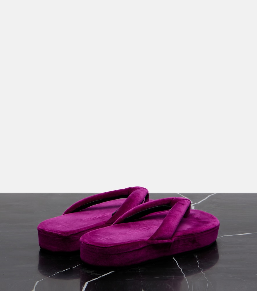  Balenciaga Balenciaga Jet Lag Velvet Platform Thong Sandals 