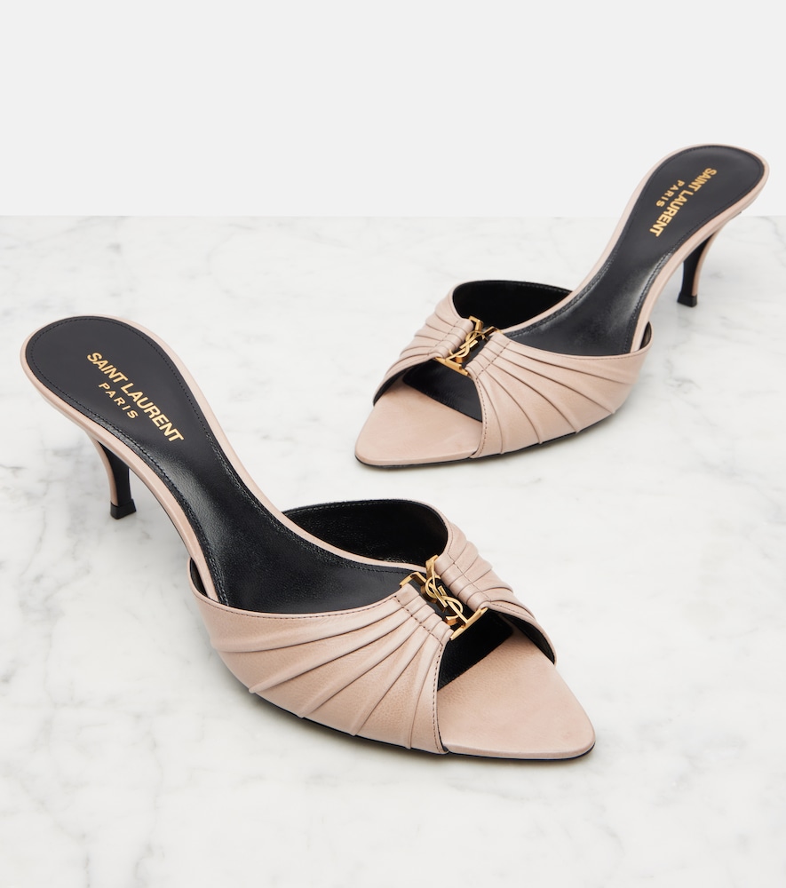  Saint Laurent Saint Laurent Babylone 60 Leather Mules 
