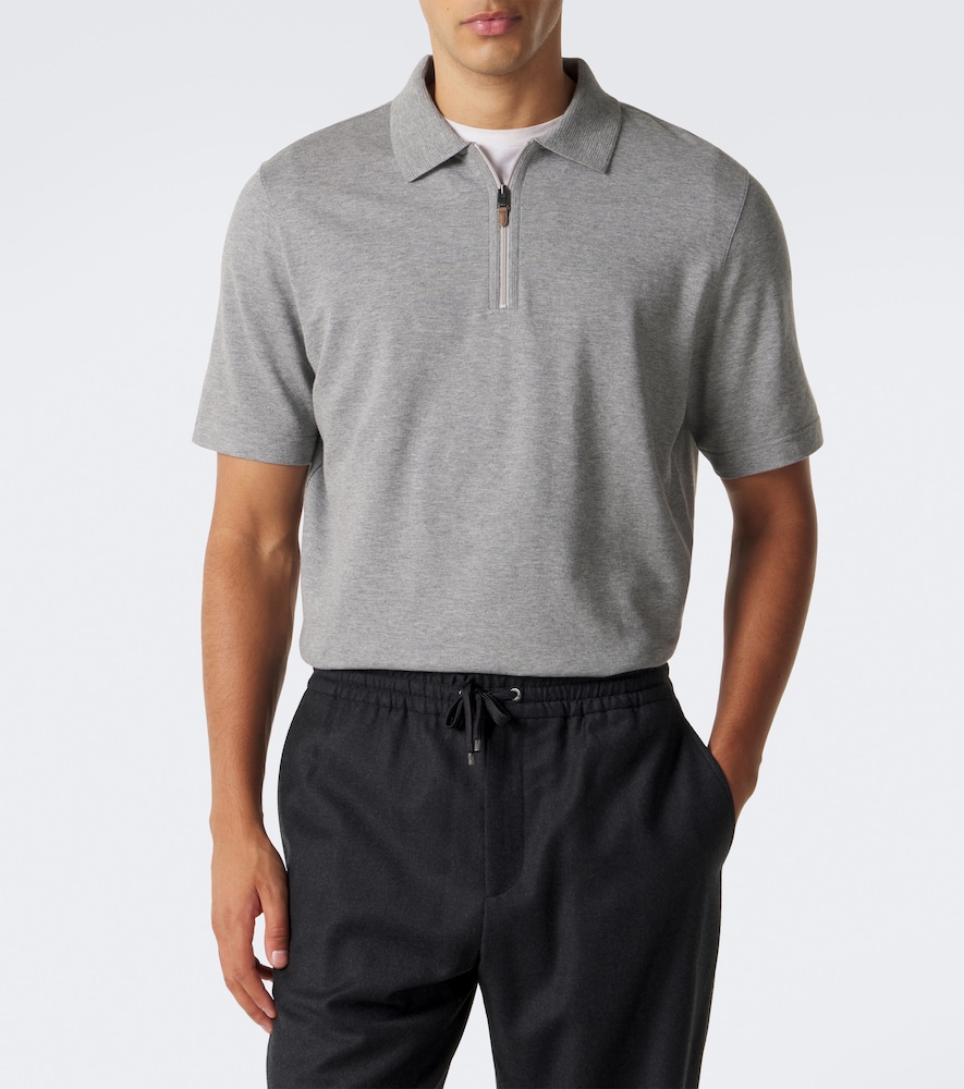 Cotton And Cashmere Polo Sweater