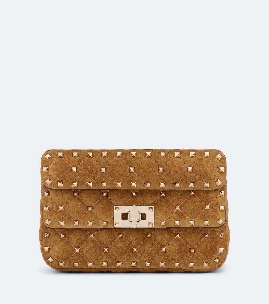 Valentino Garavani Women's Beige Rockstud Spike Small Suede Top-Handle Bag - Mytheresa - Image 1