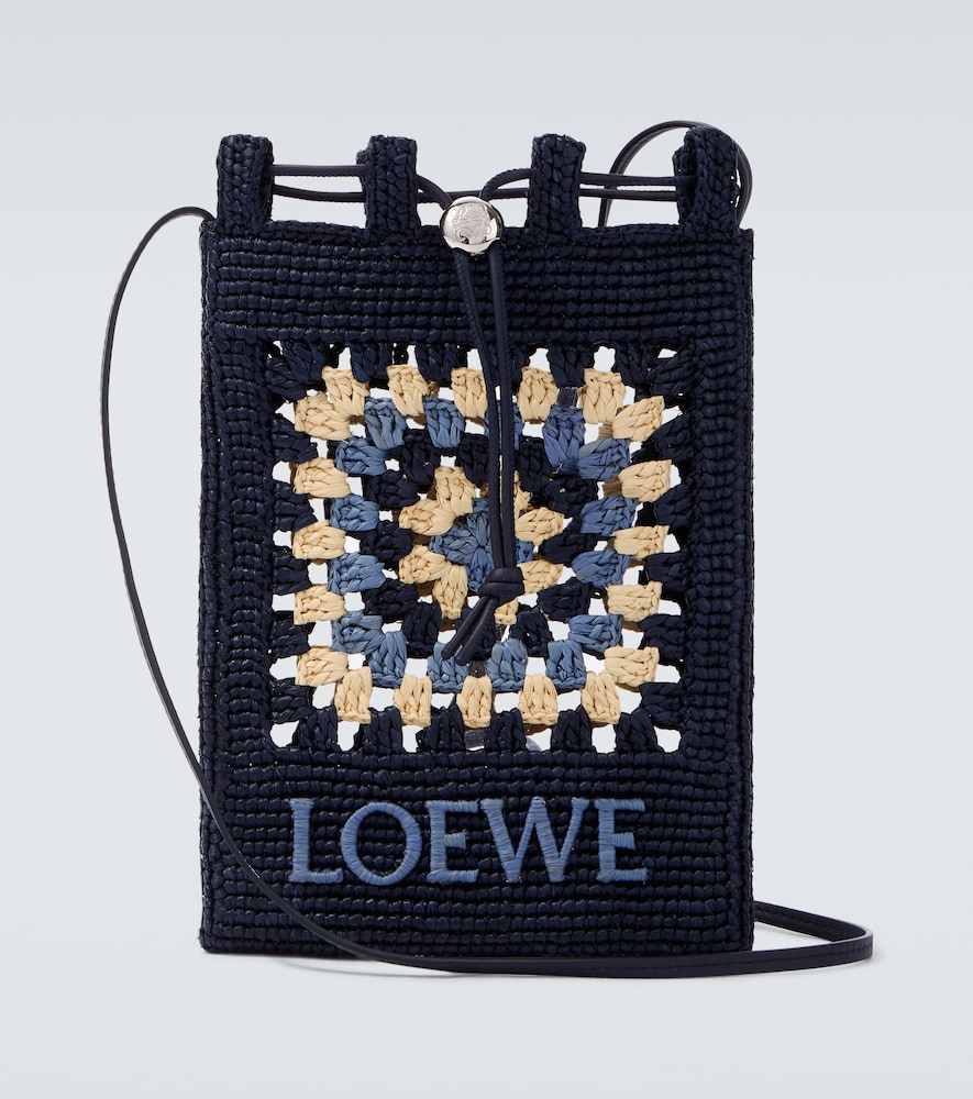 LOEWE Loewe Paula's Ibiza crochet raffia pouch with strap　ロエベ ポーラのイビサ かぎ針編みラフィア ポーチ ストラップ付き