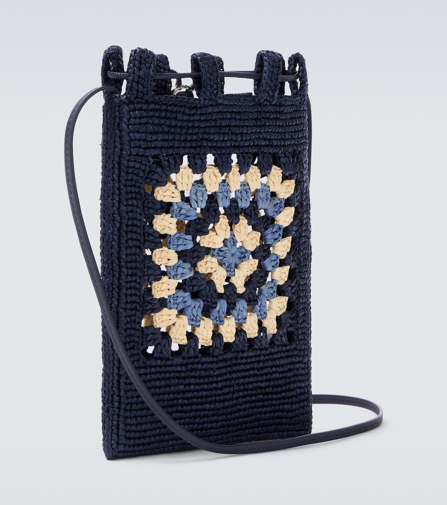  Loewe Loewe Paula's Ibiza Crochet Raffia Pouch With Strap 