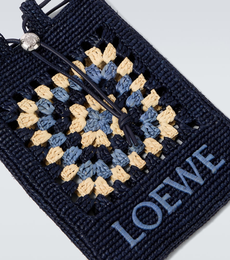  Loewe Loewe Paula's Ibiza Crochet Raffia Pouch With Strap 