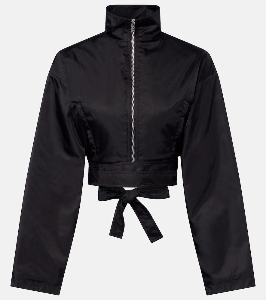 Alaia Women's Black Belted Cropped Taffeta Jacket UK Size 10 - Mytheresa