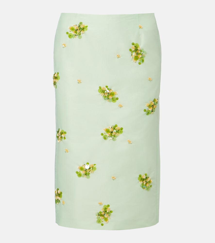 Shushu-tong Sequined Midi Skirt In Green