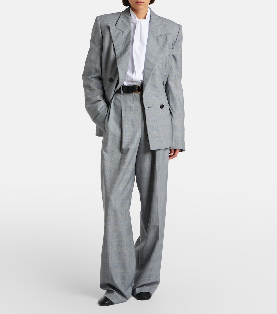 Givenchy Checked Wool Jacket In Gray