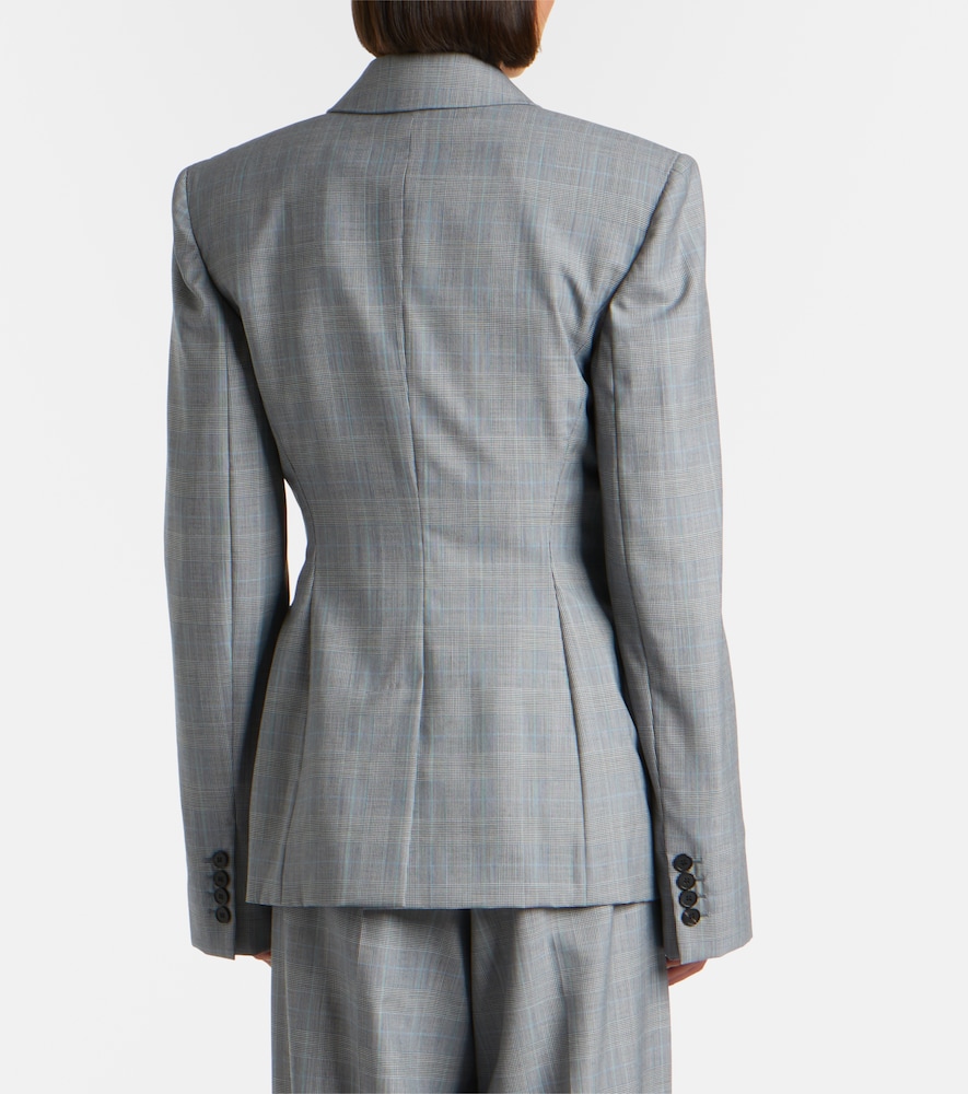 Givenchy Checked Wool Jacket In Gray