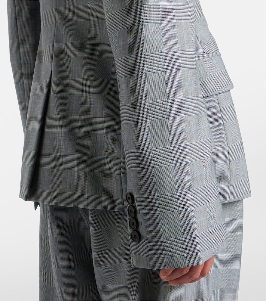 Givenchy Checked Wool Jacket In Gray
