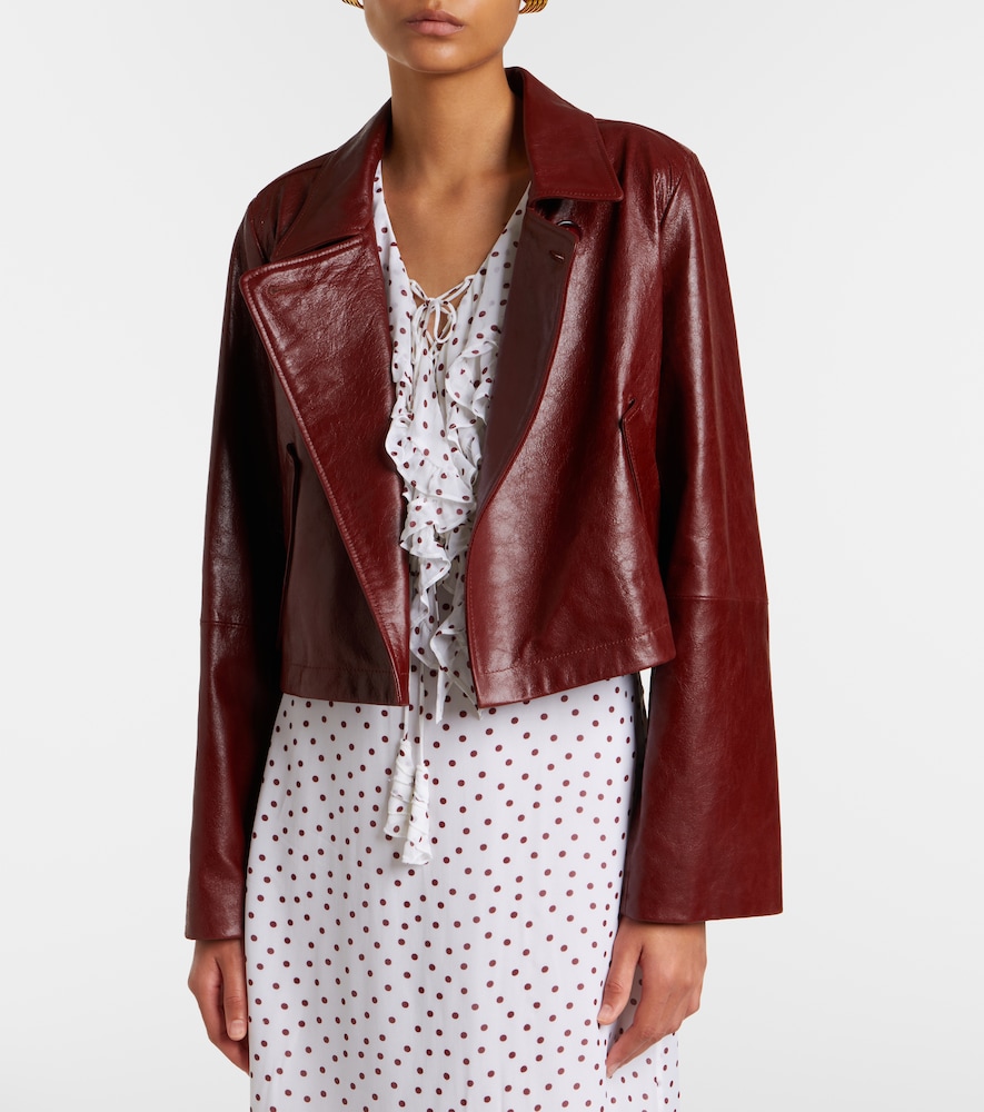 Dorothee Schumacher Broken Shine cropped leather jacket