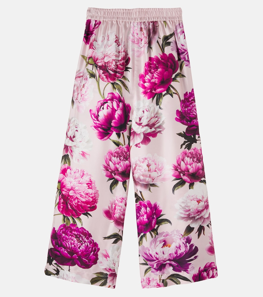 Dolce & Gabbana Kids Floral silk twill wide-leg pants | Thumbnail 2