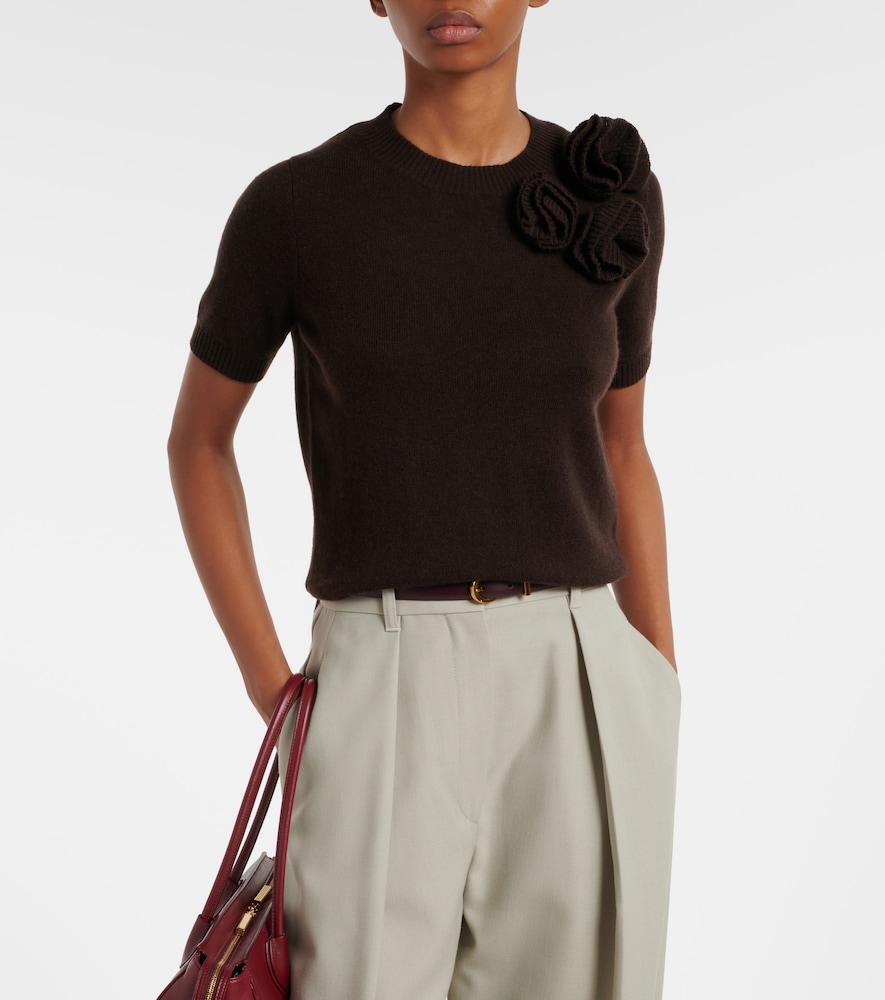 Jardin des Orangers Floral-appliqué wool and cashmere sweater
