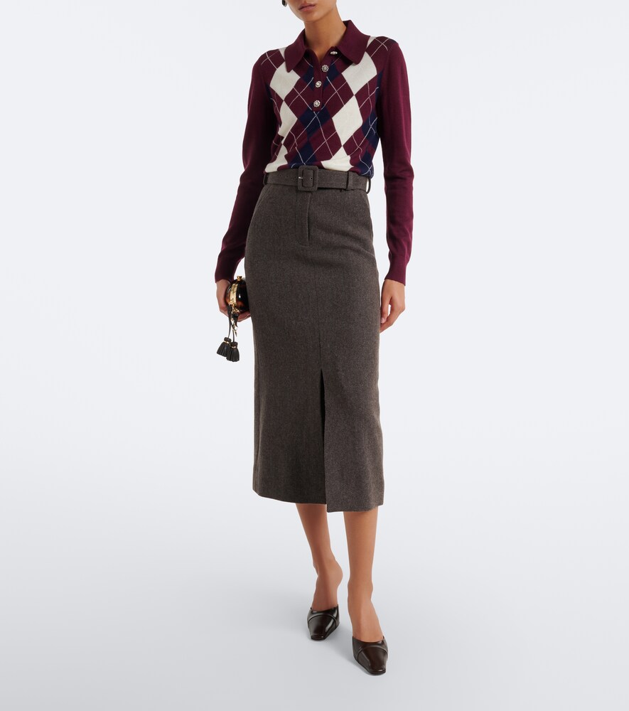 Argyle Wool Polo Sweater
