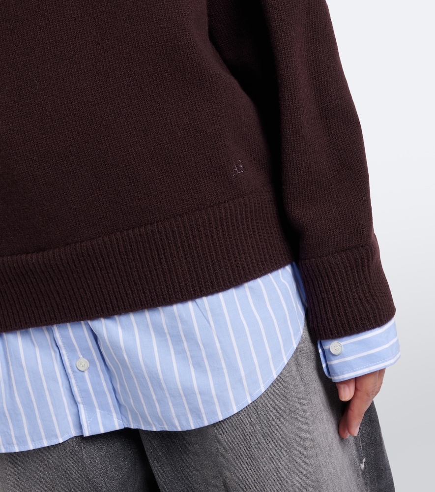 Acne Studios Layered Wool Sweater In Brown