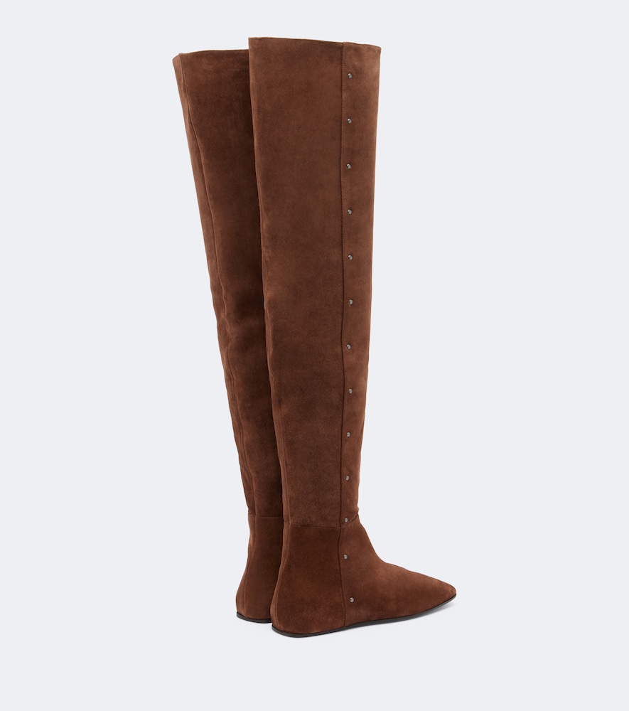 Studded Suede Over-The-Knee Boots