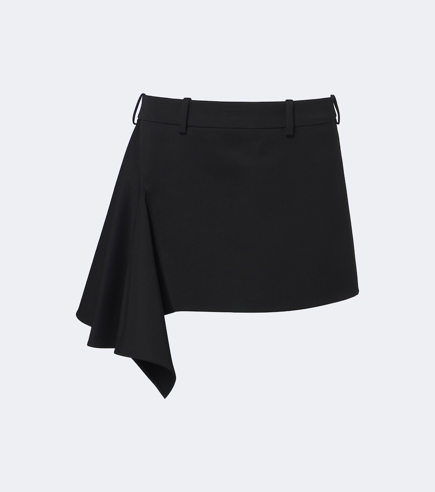 Givenchy Draped Wool Miniskirt In Black