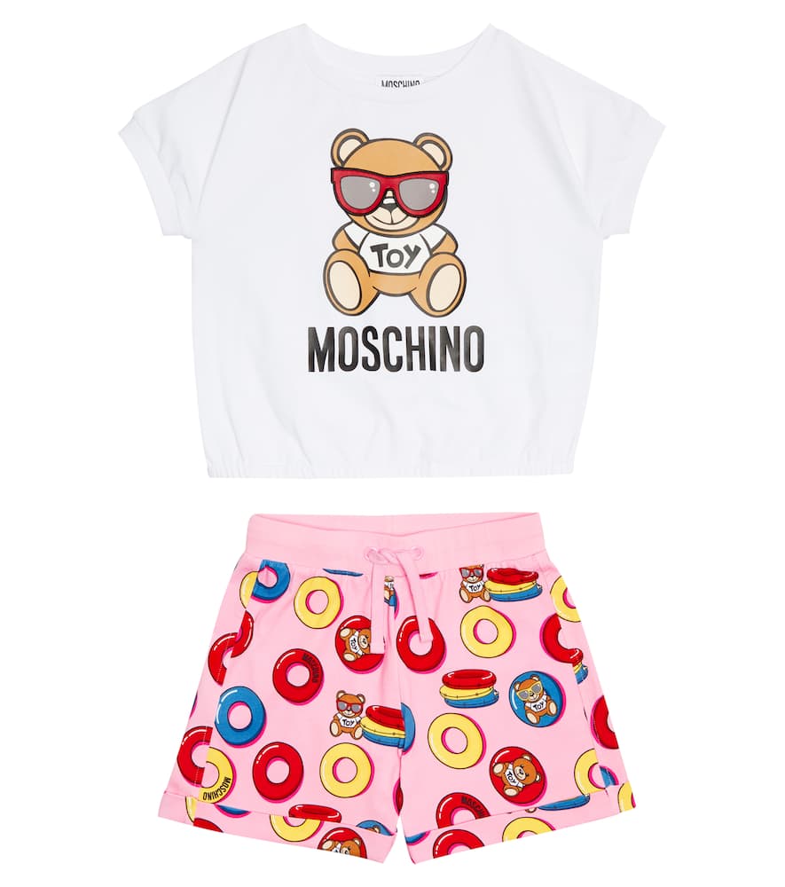 Moschino Kids Printed cotton-blend T-shirt and shorts set